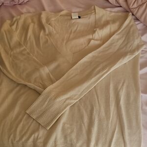 J. Crew Men's Cream V-Neck Sweater